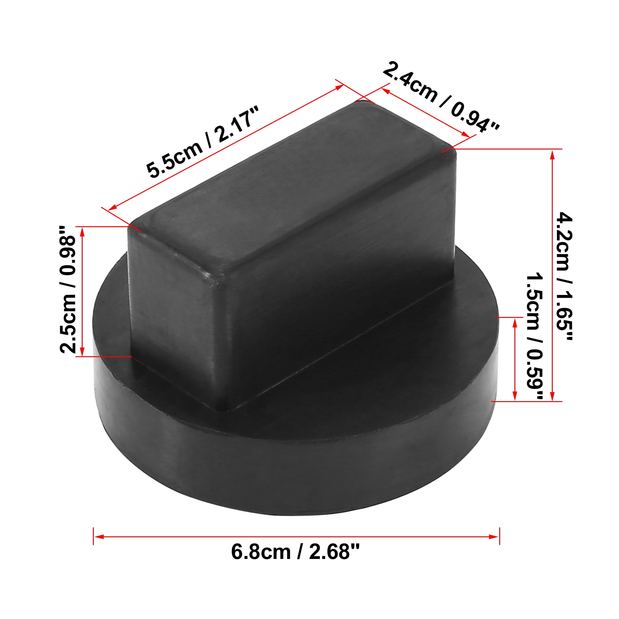 Unique Bargains 4pcs 1.65"x2.68" Car Jack Pad Lifting Support Protector Adapter Black