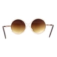 thumbnail image 4 of Retro Futurism Round Circle Lens Oversize Metal Rim Sunglasses Gold Brown, 4 of 4