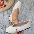 thumbnail image 5 of OOOUM Women V Cut Faux Leather Ballet Flats Slip On Soft Casual Slip On Loafers Lightweight Flexible Daily Walking Shoes Beige US:6.5, 5 of 8