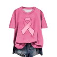 thumbnail image 4 of Fiudx Liquidación de Ahorros de Verano Blusas Casuales de Moda para Mujer, Camiseta Estampada con Cuello Redondo, Camisetas de Manga Corta, 4 of 4
