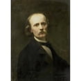 thumbnail image 2 of Johann Georg Schwartze 19x24 Black Ornate Framed Double Matted Museum Art Print Titled: Self-Portrait (1869), 2 of 5