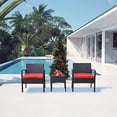 thumbnail image 2 of PROHIKER 3 PCS Patio Rattan Conversation Chair Set, 3 PCS Patio Wicker Rattan Furniture Set, Patio Wicker Rattan Table, 2 of 5