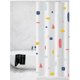thumbnail image 3 of Cortina de ducha blanca, antimoho, impermeable, de poliéster PEVA, antibacteriana, impermeable, para baño, 180 x 180 cm, geométrica., 3 of 5