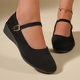 thumbnail image 2 of Yuanlong Women's Casual Shoes Suede Buckle Strap Wedge Mary Jane Solid Color Comfortable Stylish Holiday Shoes, 2 of 7