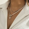 thumbnail image 2 of Retro Style Personality Pearl OT Buckle Necklace, 2 of 2