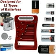 thumbnail image 4 of Battery Detective 12 Type Battery Tester (Red) with LCD Display for Household Batteries AA AAA C D 9V CR2032 CR123A N/LR1 CR2 CR-V3 2CR5 CR-P2 1.5V/3V Button Cell Batteries + AAA Batteries (4pack), 4 of 7