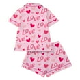 thumbnail image 3 of Valentine's Day Pajama Set for Women 2 Piece Lounge Set Short Sleeve Tops and Shorts Soft Sleepwear S-XXL, 3 of 9