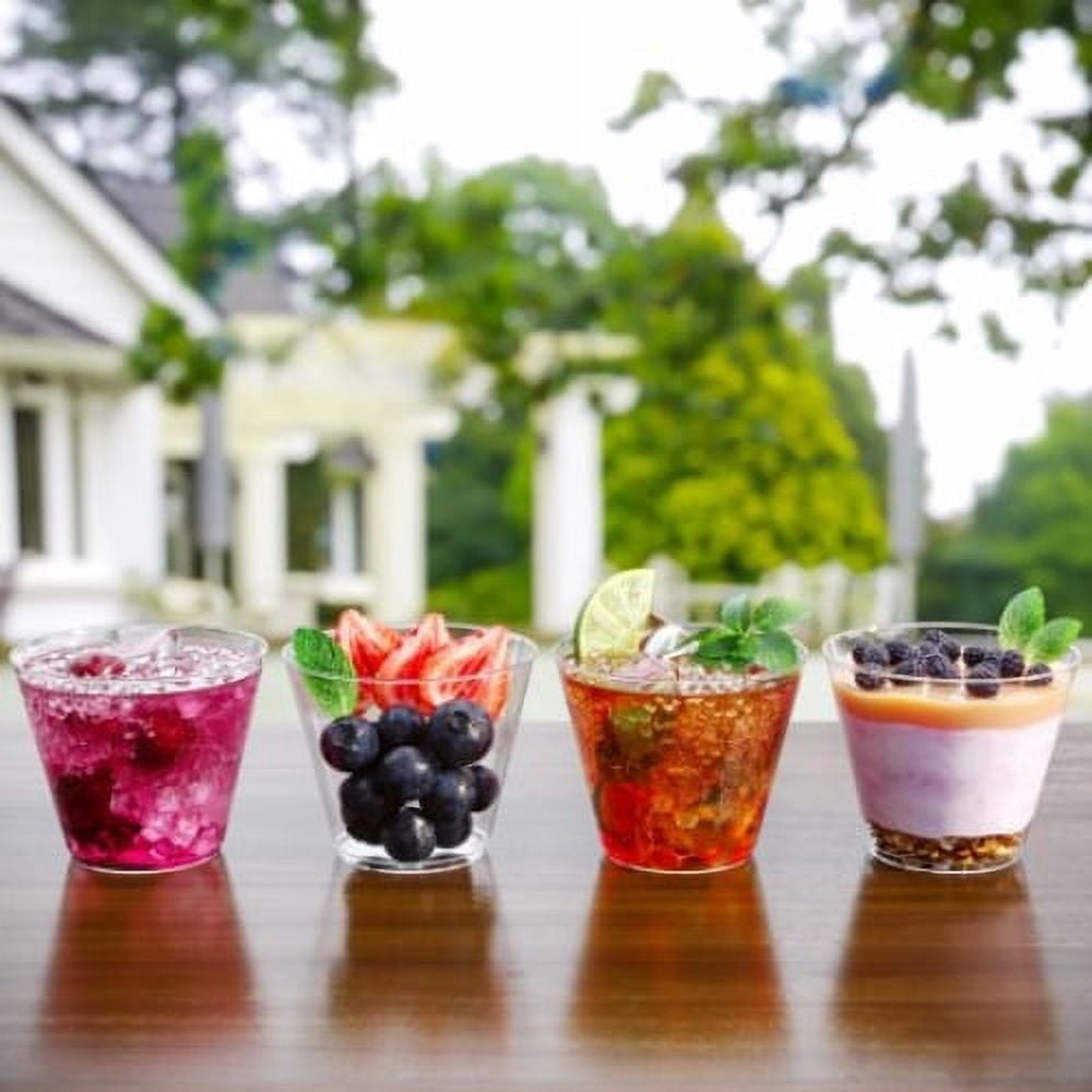 Exquisite 200-Pack 9 oz Clear Plastic Tumblers - Disposable Wine Glasses for Parties, Cocktail Events, and Weddings