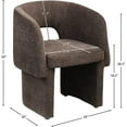 thumbnail image 3 of Pemberly Row 18" Contemporary Chenille Fabric Dining Chair in Brown, 3 of 11