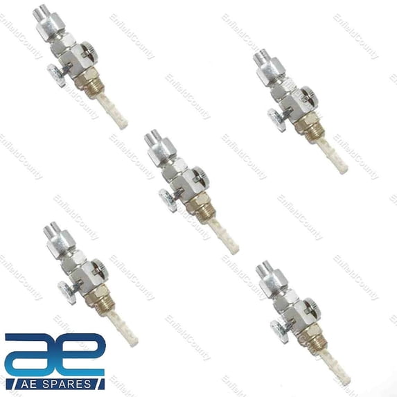 5 x For Triumph BSA Norton Fuel Petrol Gas Tank Brass Tap chrome ¼ x 1/4"
