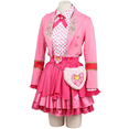 thumbnail image 5 of Pink Princess Rise Red Halloween Costumes for Women, Jacket Top Puff Skirt Earring and Tights Set, Cosplay Outfit for Masquerade Party, 5 of 8