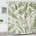 thumbnail image 3 of Fern Leaf Leaves Sage Green Shower Curtain for Bathroom Decor 72Wx72H Rural Eucalyptus Plant Natural Farmhouse Floral Botanical Art Printed Fabric Polyester Waterproof 12 Pack Plastic Hooks, 3 of 6
