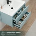 thumbnail image 3 of 30" Wall Mounted Bathroom Vanity with Ceramic Sink Top, Faucet, Decorative Wavy Edge, 3 of 10