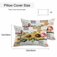 thumbnail image 3 of Waterproof Throw Pillow Covers Set of 2, 20x12 Inch Vintage Sunflowers Decorative Pillowcases Outdoor Pillow Slip Cushion Covers Set for Couch Tent Watercolor Botanical Flowers, 3 of 7