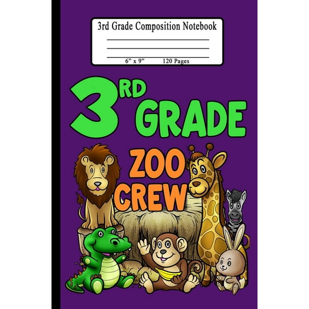 3rd Grade Composition Notebook Cute Cartoon Turtle and Rabbit Wide