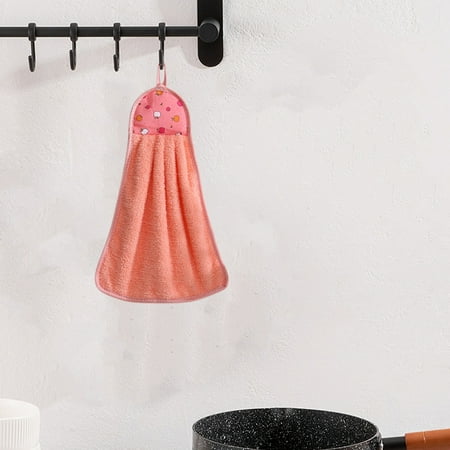 

Jioakfa Kitchen Gift Clearance 50% Kitchen Hand Towel Hanging High Density Coral Velvet Absorbent Bathroom Thickened Hand Wipe Rags Dishwashing Pink 15.74X11.41X0.59In