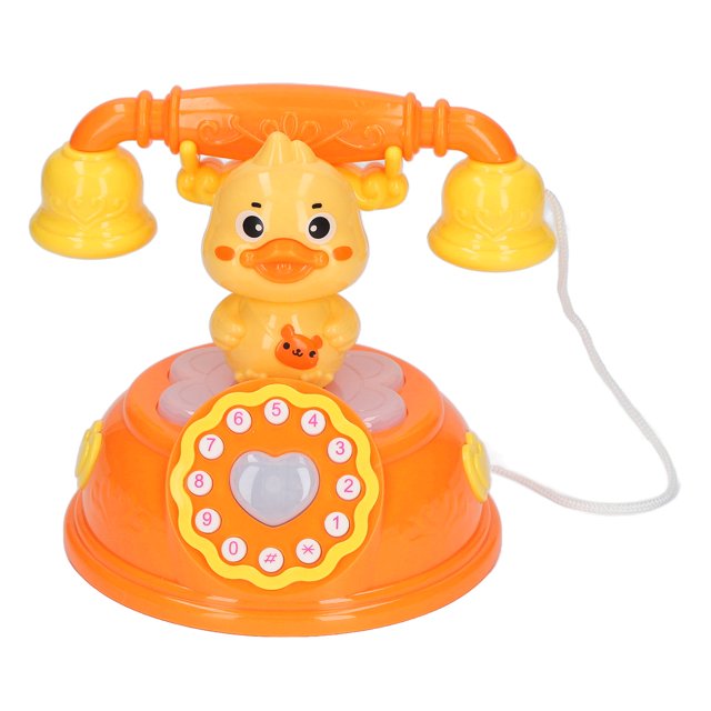 Juguete De Teléfono Con Forma De Pato, Juguete De Teléfono Fijo Con Cable Componente Electrónico De Plástico Simulado Educativo Encantador Retro Para El Hogar ANGGREK Telephone Toy