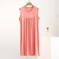 thumbnail image 1 of Ailaofu Chemises de Nuit pour Femmes Manches Courtes T-Shirts de Sommeil Robe de Nuit Plissée Col Rond T-Shirts de Nuit Robe de Maison Douce, 1 of 5
