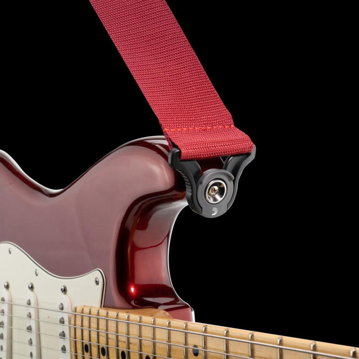 D'Addario Auto Lock Polypro Guitar Strap, Red