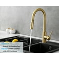 thumbnail image 3 of Havin Gold Kitchen Faucet with Pull Down Sprayer, High Arc Stainless Steel Material, with cUPC Ceramic Cartridge,Without Deck Plate,Fit for 1 Hole Kitchen Sink or Laundry Sink,Brushed Gold, 3 of 7