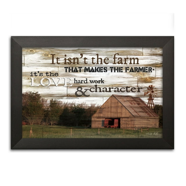 Gango Home Decor Country-Rustic It Isn't the Farm by Cindy Jacobs (Ready to Hang); One 18x12in Black Framed Print