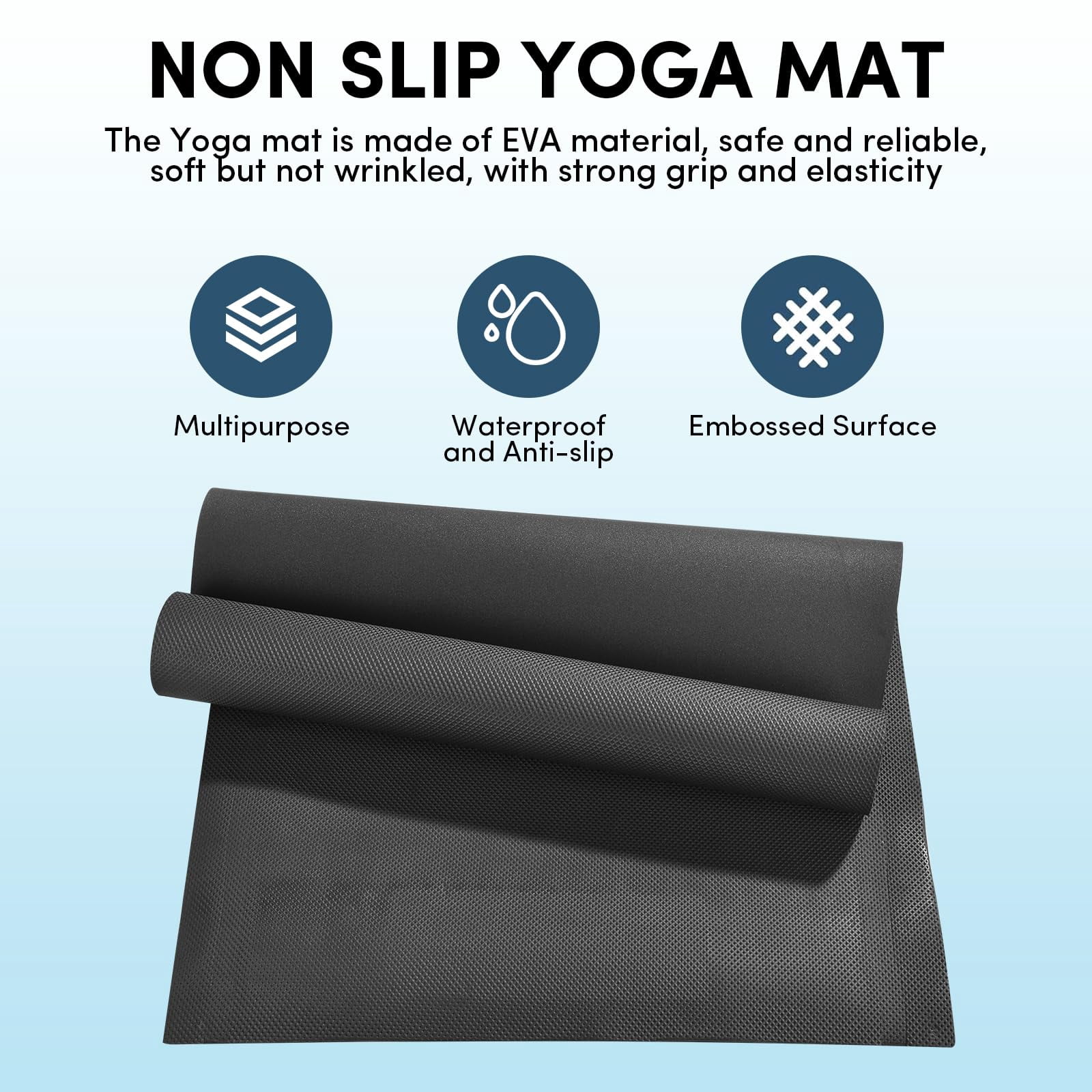 10 Pack Yoga Mats Bulk  68'' X 24'' 4mm Thick Black For And Adults Anti-slip Tear-resistant Exercise Mat Fitness Stretching Home Workout Gym Studio