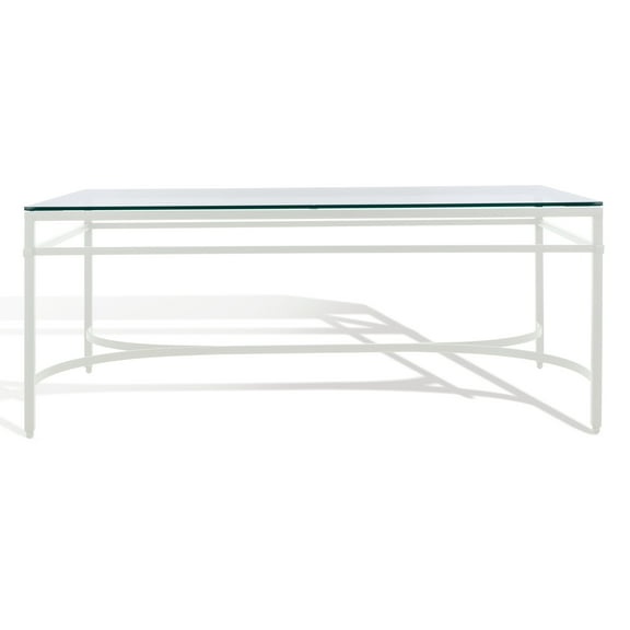 SAFAVIEH Couture Abelard Modern Tempered Glass Coffee Table, White