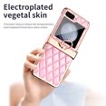 thumbnail image 5 of for Samsung Galaxy Z Flip 5 Case, Mantto Premium Elegant Patterned Leather Shockproof Cover with Ring Stand Holder Flip Folio Case with Hinge Protection for Samsung Z Flip 5, Pink, 5 of 7