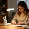 thumbnail image 1 of Rechargeable LED Desk Lamp with Pen Caddy, Dimmable Eye-Caring Light, Adjustable Gooseneck, White, for Study, Dorm, Bedroom, Office, 1 of 6