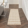 thumbnail image 4 of Nourison Positano Modern Stripes Flatweave Outdoor Rug Beige Ivory 2' x 6', 4 of 11
