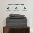 thumbnail image 4 of California King Size Bed Sheets Set - 400 Thread Count Sheets, 100% Egyptian Cotton Hotel Luxury Bedding, for Kids, Dorm Rooms & Adults Fits Mattress Upto 24" Deep Dark-Gray Solid Sheet Set, 4 of 5