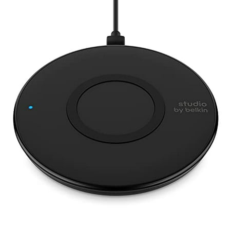 Studio by Belkin Universal Qi Wireless Charging Pad 10W Wireless Charger for iPhone 11, 11 Pro, 11 Pro Max, XS, XS Max, XR, X, 8+ 8,/ Samsung Galaxy, Note & More (Bulk Packaging) (Black)