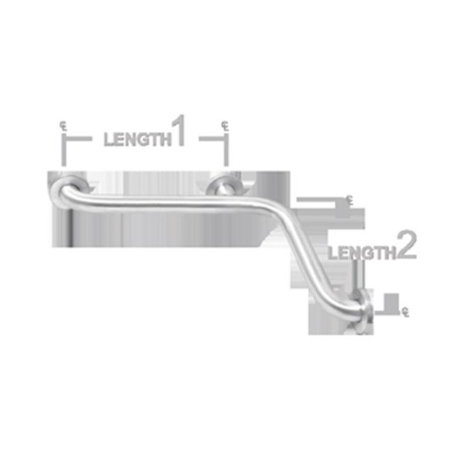 AJW UG120-G3016 30 X 16 In. Exposed Flange, 1.25 In. Diameter Grab Bar - Configuration G