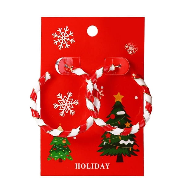 LUVCLS Nuevos pendientes de árbol de Navidad de peluche de moda para mujer, lindas campanas de Papá Noel para vacaciones K0a2, nuevo pendiente de Navidad Je Drop