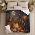 thumbnail image 5 of Moody Vintage Lantern and Pumpkin Still Life, Festive Autumn Warm Flannel Blanket for Living Room and Family Room, Art Lovers Autumn Celebration Gift, Festive Home Decor, 5 of 9