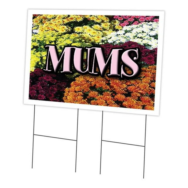 SignMission C-2436 Mums 24 x 36 Po. Panneau de Jardin Mums & Piquet