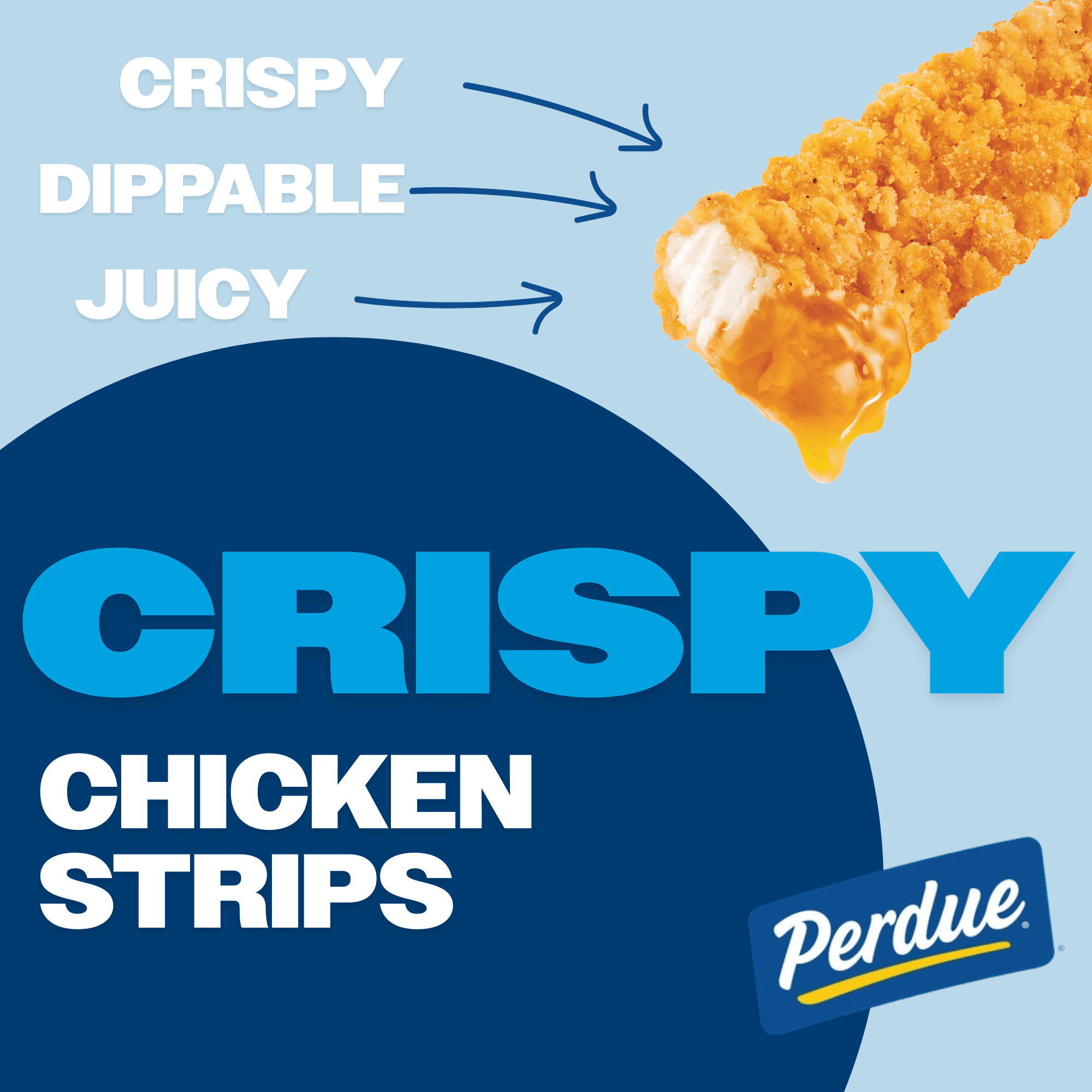 Perdue, No Antibiotics Ever, Frozen Crispy Breaded Chicken Breast Strips, 26 oz.