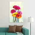 thumbnail image 2 of wall26 Canvas Print Wall Art Watercolor Effect Pink, Yellow &amp; Orange Daisies Floral Botanical Illustrations Modern Art Rustic Scenic Colorful Multicolor for Living Room, Bedroom, Office - 24&quot, 2 of 4