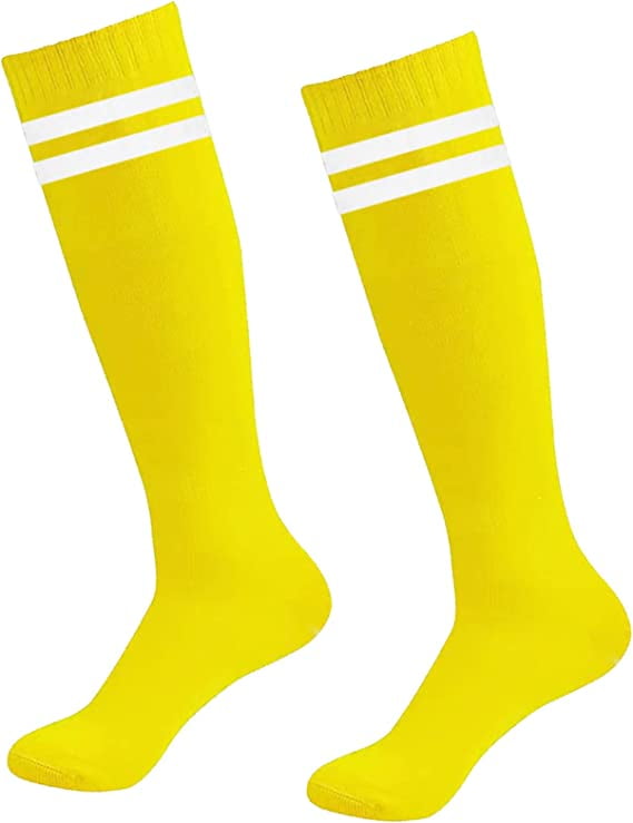 1 Pair Kids Soccer Socks Knee High Socks Striped Socks for Athletic