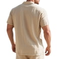 thumbnail image 4 of Mens Casual Polo Shirt Summer Short Sleeve Waffle Shirt Classic Collared Golf Polo Shirt, 4 of 5