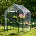 thumbnail image 5 of Sunnydaze 4.5' x 4.5' x 6.5' Outdoor Portable Walk-In Greenhouse with 4 Shelves, Clear Cover, 5 of 10