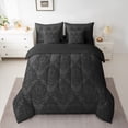 thumbnail image 2 of Manfei Gothic Damask 7pcs Bedding Comforter Set,Boho Exotic Moth Queen Bedding Sets,Black Victorian Flowers Queen Sheet Sets For Boys Girls,Luxury Bedroom Decor Reversible, 2 of 8