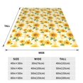 Bixox Fleece Blanket Yellow White Plaid Sunflower Pattern Super Soft