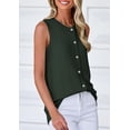 thumbnail image 4 of Chaleco sin mangas con botones PRETTYGARDEN verde militar XL, 4 of 8