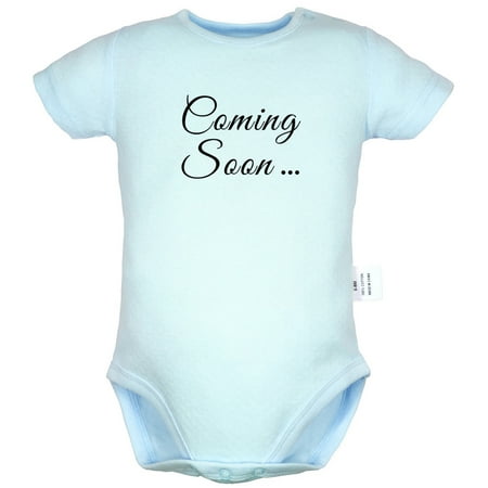 

Coming Soon Pregnancy Announcement Gift Rompers For Babies Newborn Baby Unisex Bodysuits Infant Jumpsuits Toddler 0-24 Months Kids One-Piece Oufits (Blue 18-24 Months)