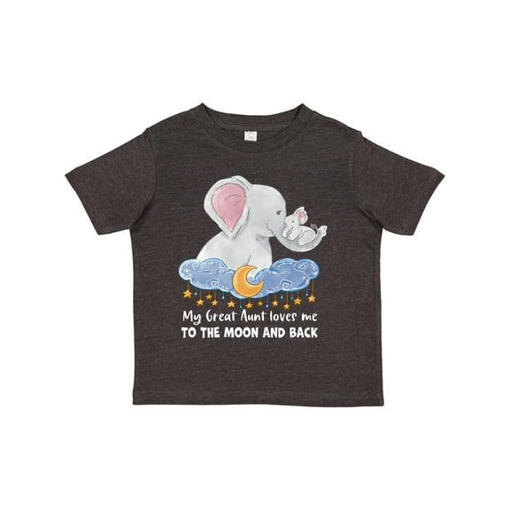 Inktastic My Great Aunt Loves Me to the Moon and Back Elephant Family Boys or Girls Toddler T-Shirt