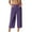 02-Purple, variant on Women Casual Summer Dressy Capri Pants Straight-Leg Pull On Stretch High Waisted Cropped Work Pants with Pockets Dark Gray L
