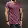 thumbnail image 4 of Bcfgryg Summer New Casual Solid Short Sleeve Perforated T Shirt Men Men T-shirts, 4 of 4