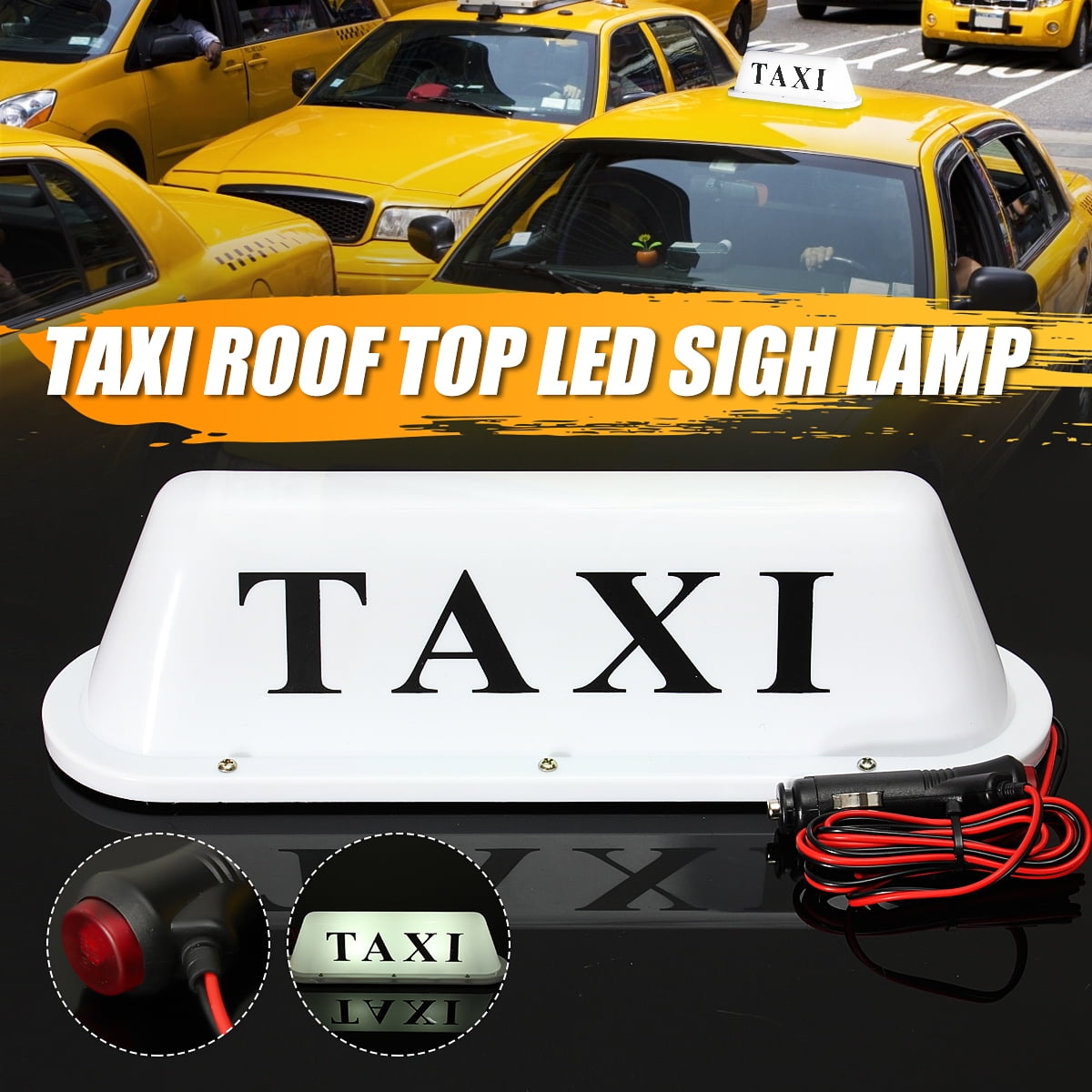 Car Roof Top LED Taxi Cab Topper Car Super Bright Light TAXI Pink DIY Logo Sign