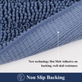 thumbnail image 4 of Ileading Ultra Soft Bathroom Rug Set 3 Pieces, Non Slip Thick Chenille Striped Bath Mat, Absorbent Plush Shaggy Bath Rugs for Bathroom, Haze Blue, 4 of 8